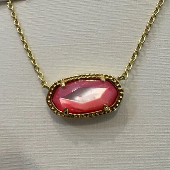 Kendra Scott Elisa Necklace Gold chain in Blush Ivory MOP NEW pink - Picture 7 of 7